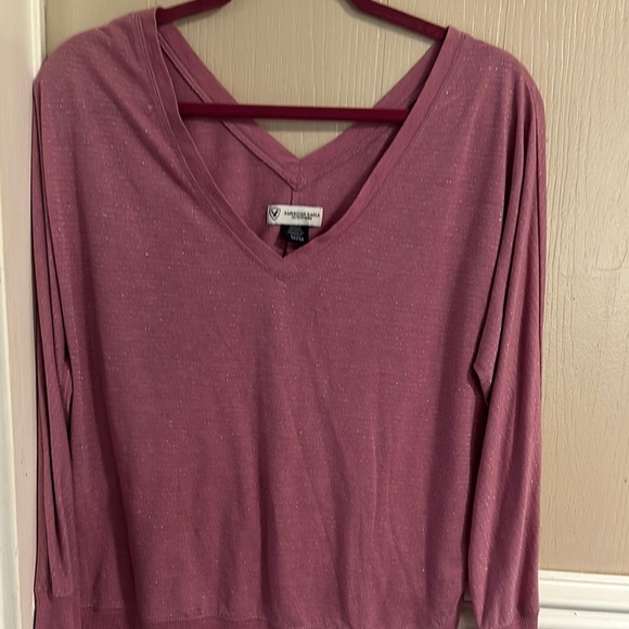 American Eagle Women's Mauve V-Neck Top Medium - Picture 1 of 6